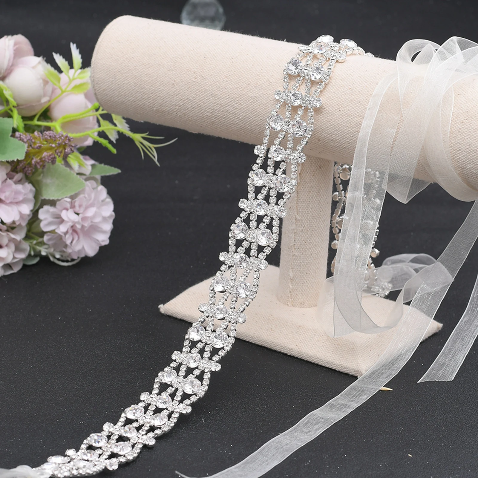 

TRiXY S414 Flashing Golden Wedding Belts Rhinestone Bridal Belts Gown Dress Belt Diamond Belt Formal Bridal Ribbon Sash Belt