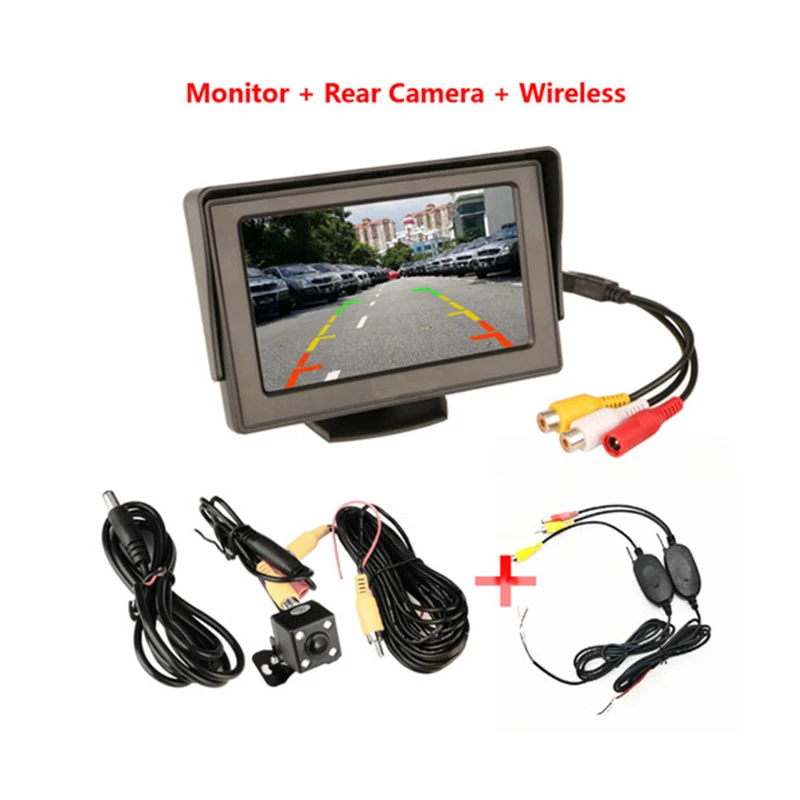 as the picture show 4,3 дюймов TFT lcd Беспроводная камера s автомобильный монитор дисплей камера заднего вида парковочная система для автомобильных мониторов заднего вида - Цвет: as the picture show