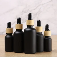 51015203050100 ml dropper bottle frosted black glass aromatherapy refillable bottle for essential oil pipette container