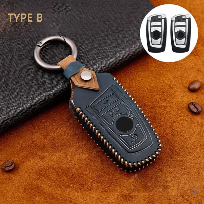 

Чехол для автомобильного ключа ручной работы из натуральной кожи, чехол для ключей для BMW X1 X5 F22 F20 F26 F48 F10 F07 F30 F18 X3 X4 F25 F15 F32 F16 F34 G20 G30
