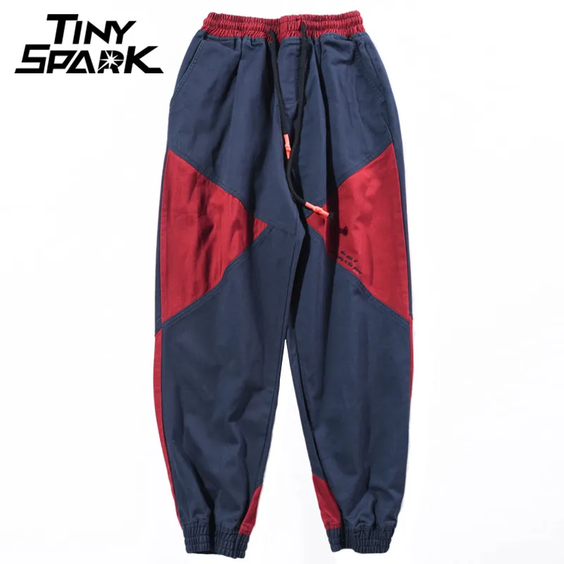 Мужские уличные штаны Харадзюку шаровары в стиле хип хоп цвет синий красный