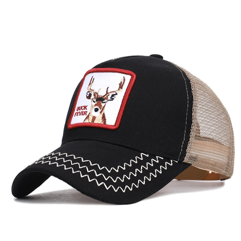

2021 Animals Embroidery Baseball Caps Men Women Snapback Hip Hop Hat Summer Breathable Mesh Sun Gorras Unisex Streetwear Bone