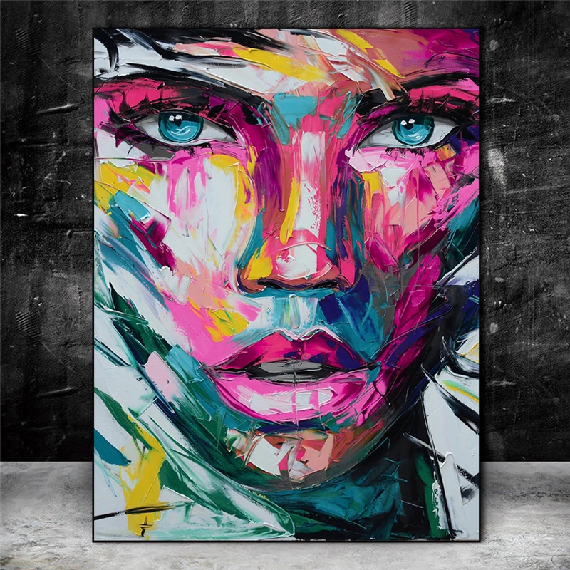 

Abstract Colorful Girl Face Canvas Paintings Posters And Prints Modern African Girl Wall Art Pictures Home Wall Decor Cuadros