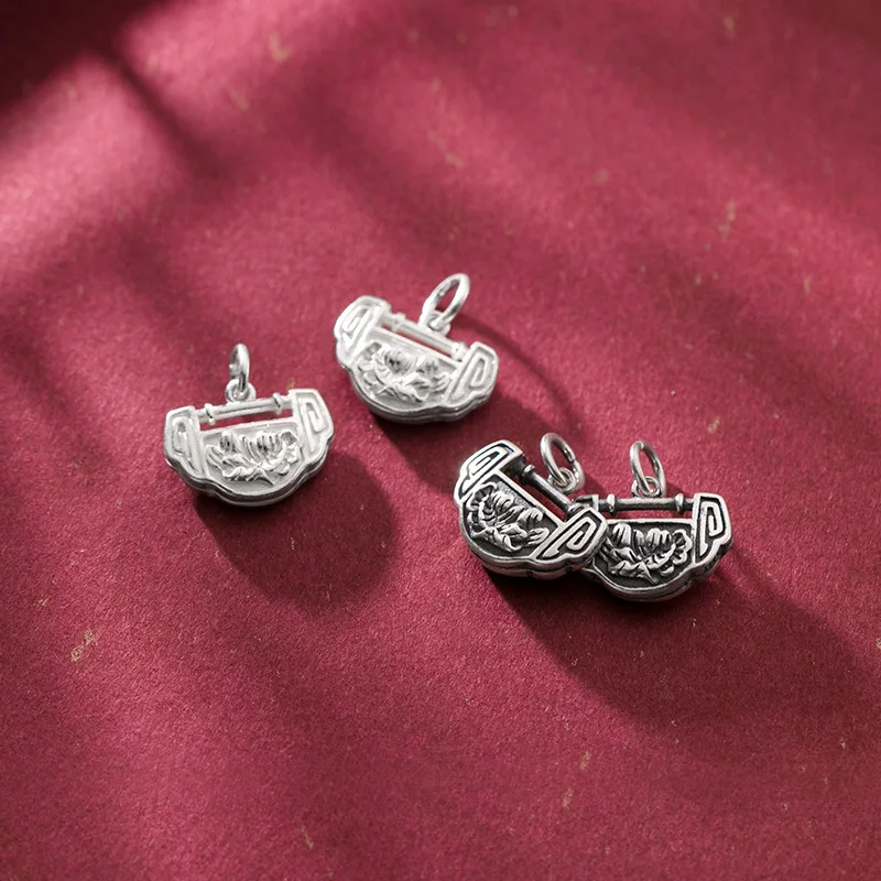MEETSOFT Retro 925 Sterling Silver longevity lock Charms of DIY Handmade Jewelry Necklace Deocration Bracelet Accessories | Украшения и