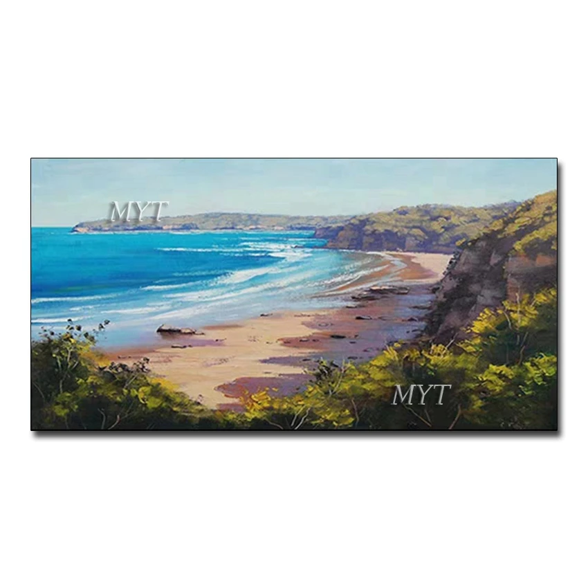 Красивый береговый пейзаж ручная роспись маслом на холсте абстрактная живопись