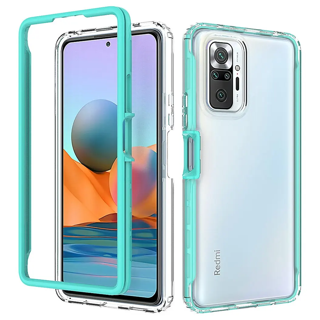 Luxury Shockproof Phone Case for Xiaomi Redmi Note 10 Pro Case note10 Transparent 2-in-1 hybrid + PTU Cover For Redmi Note 10