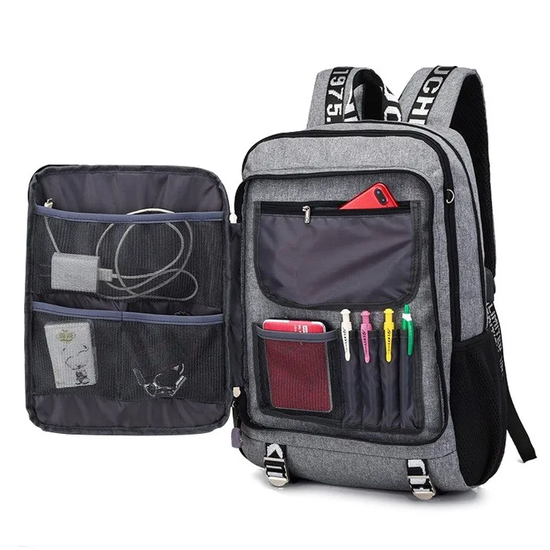 

Мужской водонепроницаемый Usb-рюкзак для путешествий, школы, спорта, повседневный ноутбук из ткани Оксфорд
