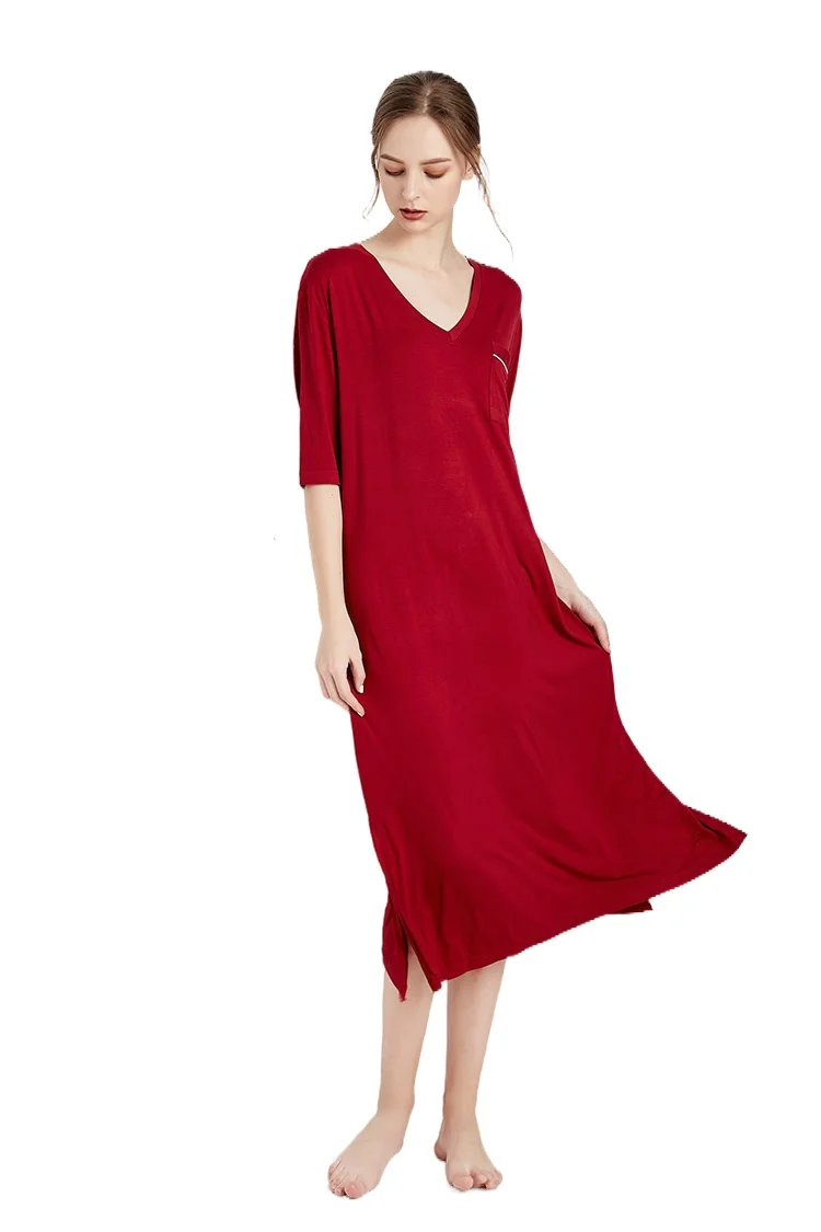 Summer Sexy Modal Short Sleeve Women's Nightdress Add Fat MM Nightwear Leisure Home Dress Long Skirt Sleepwear Women Nightgown