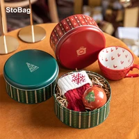 stobag christmas cookies packaging tin box new year party handmade candy chocolate gift decoration xmas child favor natal