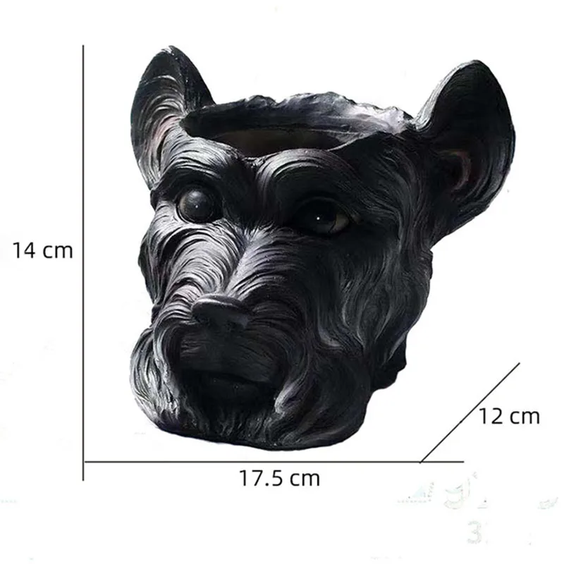 

YeFine Resin Flower Pots Decorative Dog Head Shape Desktop Planter Flowerpots Cartoon Animal Desktop Crafts