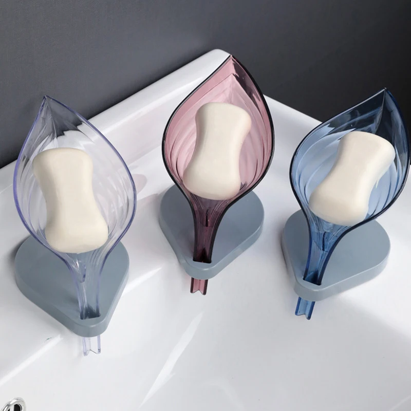 

1pc Leaf Shape Soap BoxBathroom Shower Soap Holder Portable Soap Dish Automatically Filter Water To Keep Dry Soap Dish Holder