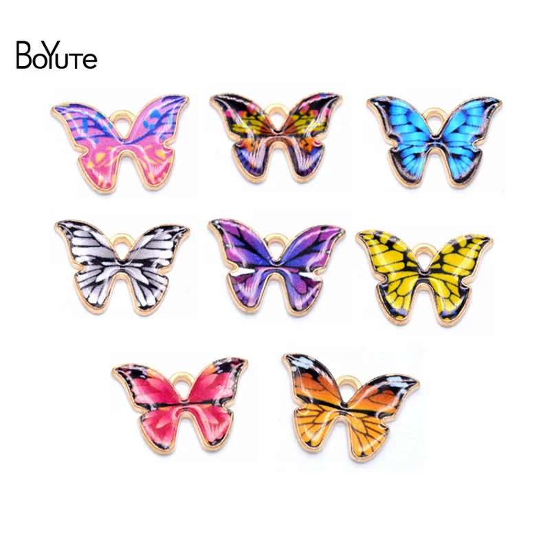 

BoYuTe Mix Colors Enamel Butterfly Charms Pendant Diy Handmade Jewelry Making Materials Wholesale