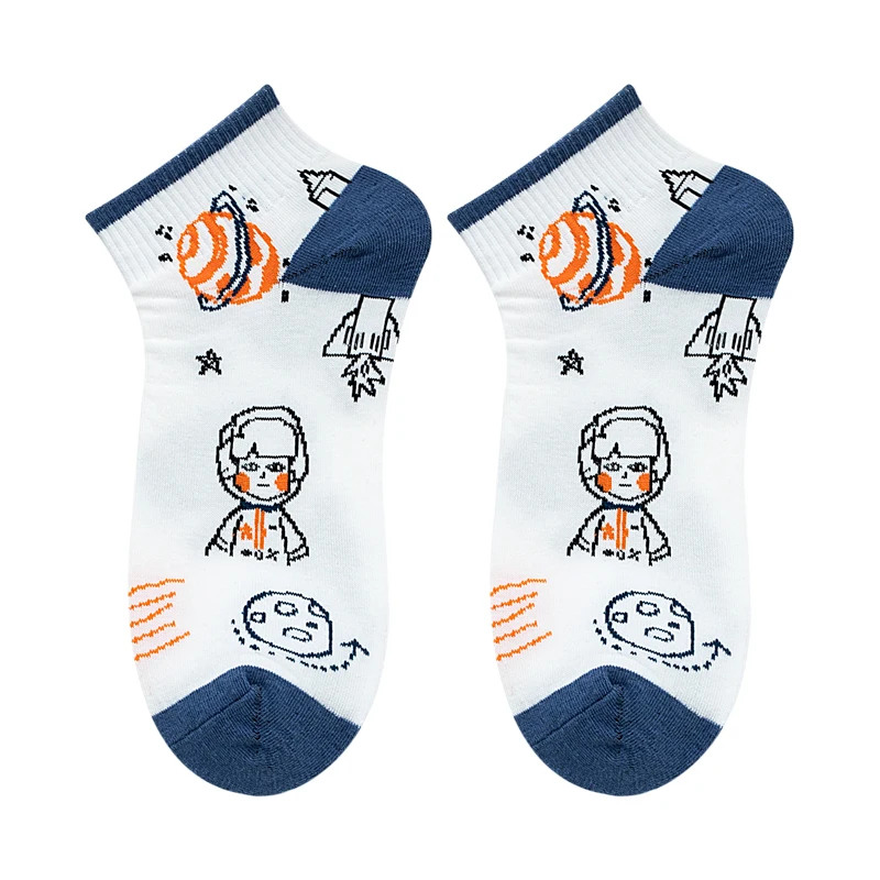 

New Funny Pattern Cartoon Character Low-Cut Socks Men's Socks Breathable Naked Joints Summer Non-Slip High-Quality New Cotton So