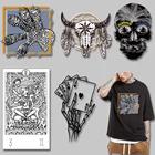 Игровые карты череп Индийский стиль экзотические фотографии тканевые нашивки тепла винил глажки наклейки декор моющиеся DIY украшения