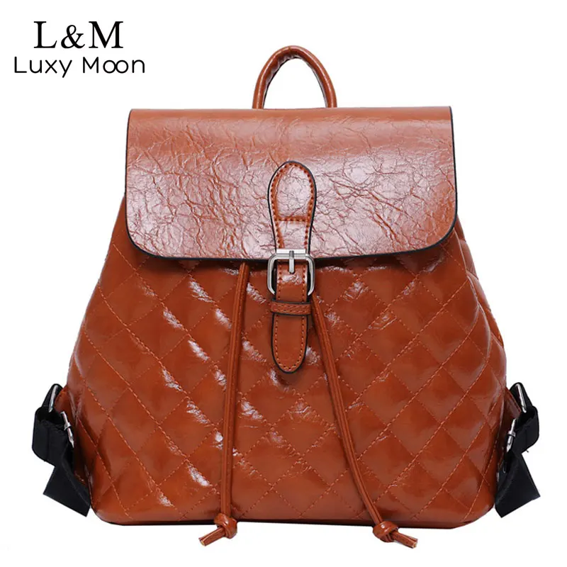 Женский рюкзак в клетку дизайнерский высококачественный кожаный женский модные