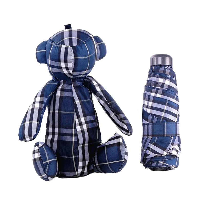 Blue Bear LIKE RAIN, маленькие игрушки для детей, зонтик, мини, модный, складной, с карманами, зонтик для дождя, для женщин, мультяшный кролик, зонт для путешествий, UBY12 - Цвет: Blue Bear