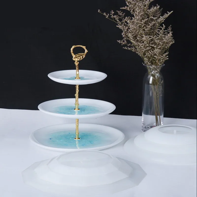 DIY 3 слойный поднос для фруктов чая силиконовая форма эпоксидной смолы горки