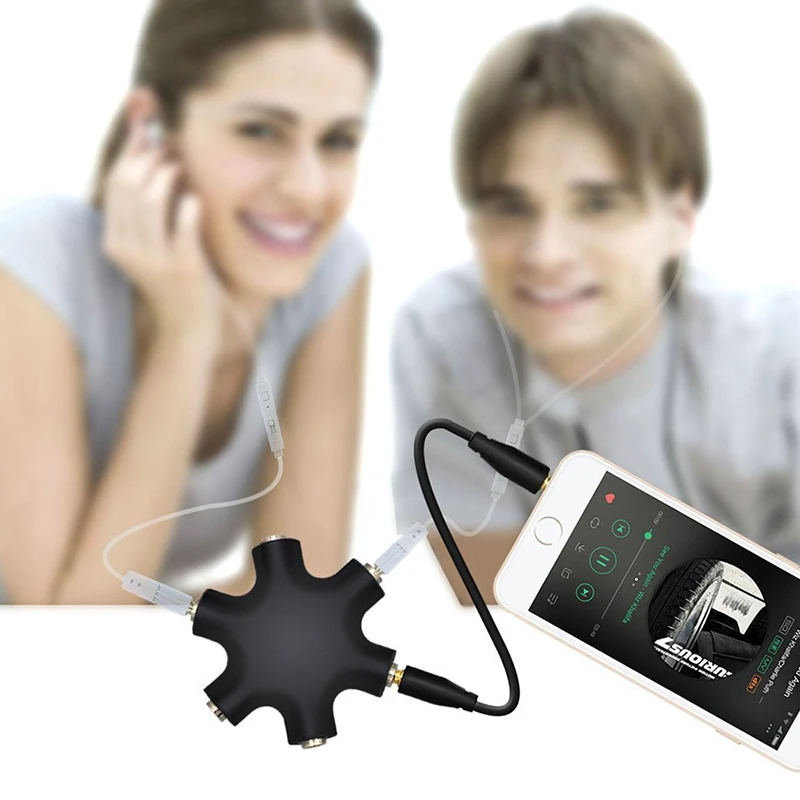 3 5 мм адаптер для наушников шестигранной формы штекер-гнездо аудиовыход общий