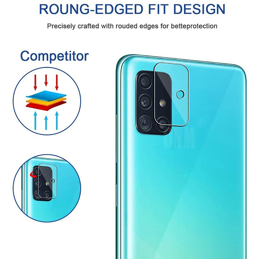 

2Pcs Camera Lens Tempered Glass For Samsung Galaxy A51 A71 Screen Protector Glass For Galaxy A51 SM-A515F Back Camera Lens Film