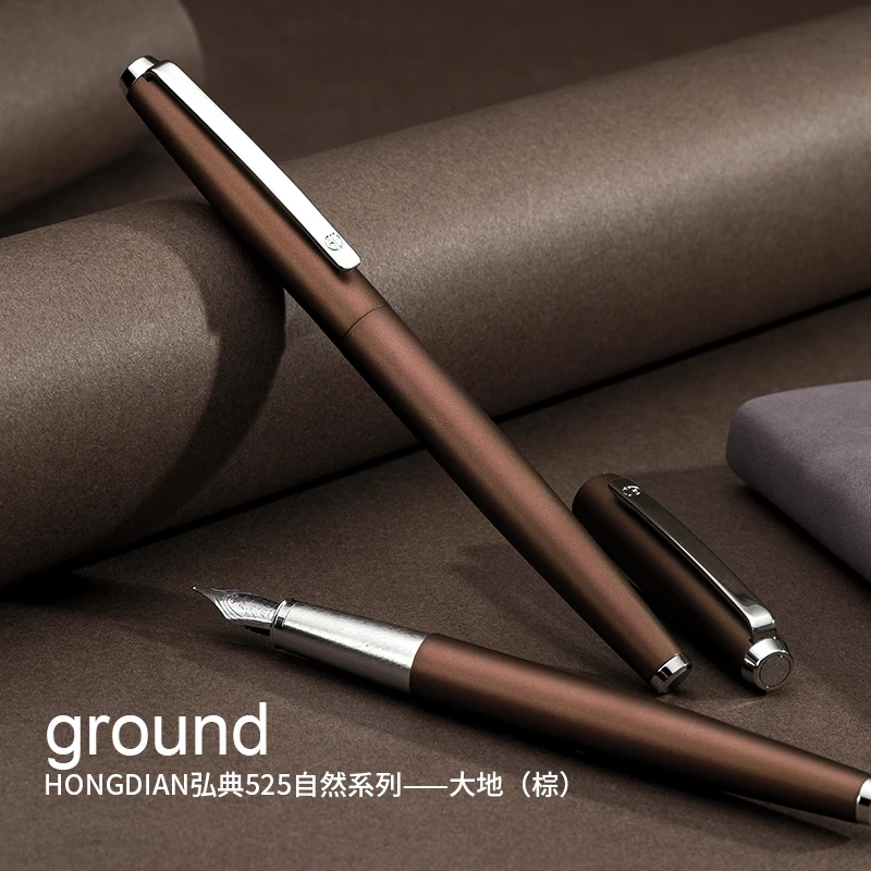 

HongDian 525 Metal Fountain Pen Matte Barrel Iridium EF / Small Bent 0.4mm / 0.6mm Ink Pen Office Business Writing Gift Ink Pen