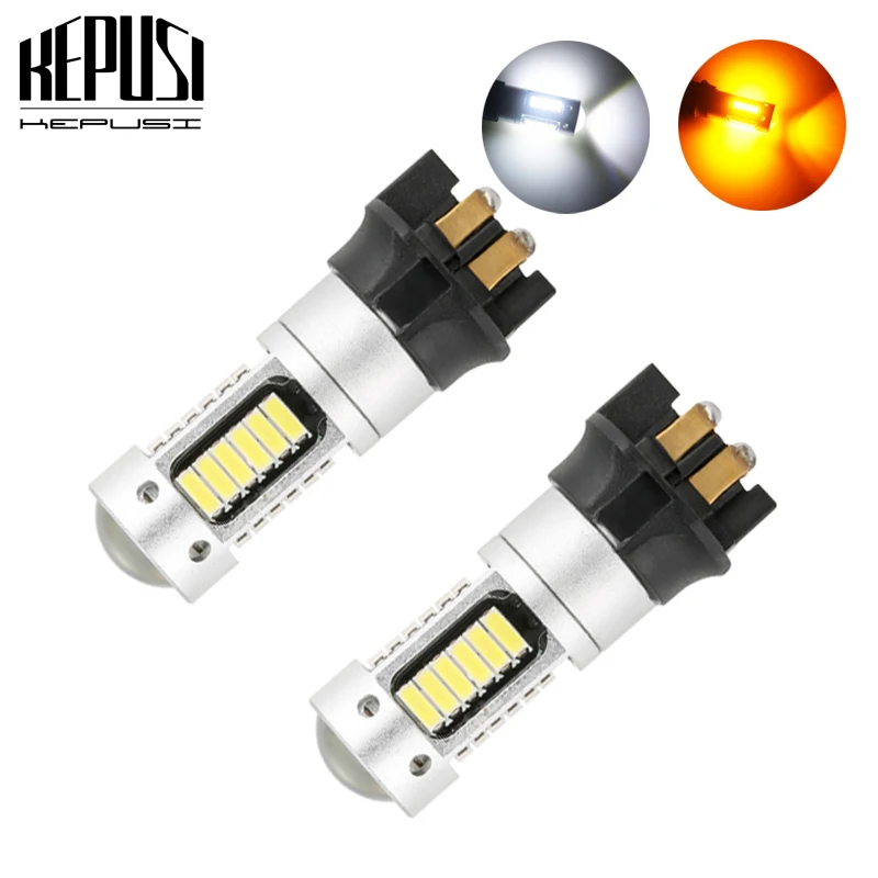 

2x No OBC Error Canbus White LED PW24W PWY24W Bulbs For Audi BMW MINI VW Turn Signal DRL Light Amber yellow xenon White