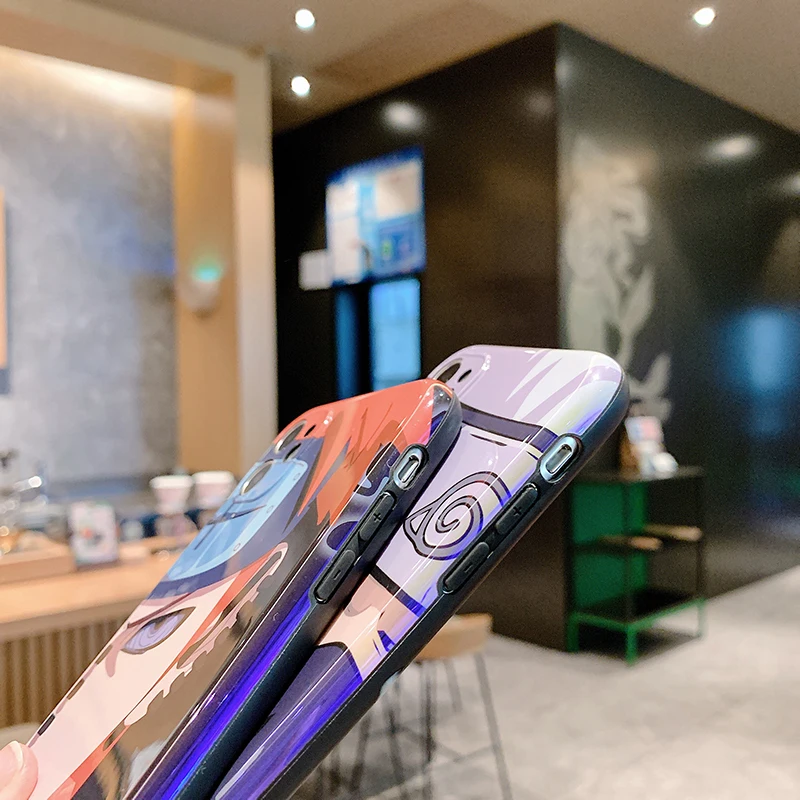 

Luxury Japan Anime Naruto Case for Iphone 12 11 Pro X XS Max XR 7 8 Plus SE2 Phone Cases Glossy Blu-Ray Soft Silicon Cover Coque