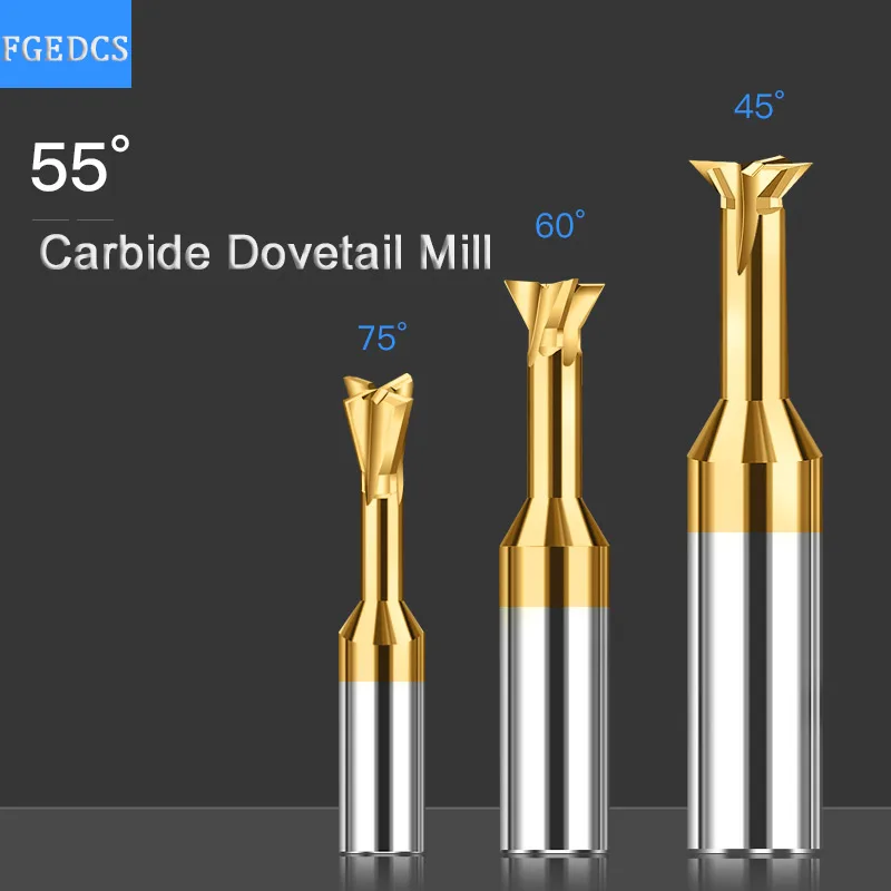 

Carbide Dovetail Milling Cutter CNC Tool 45 60 75 Degree 0.8mm 10mm 4 12mm 16MM Tungsten Steel Machining Tool for Metal End Mill