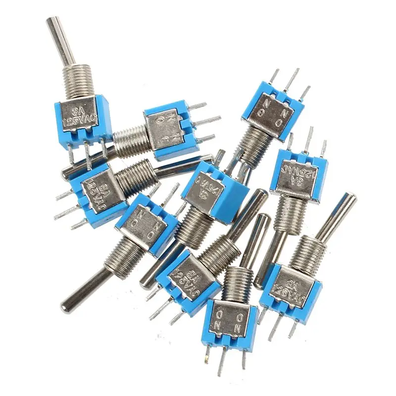 10 шт. SPDT вкл/на 2 Позиции миниатюрный переключатель переменного тока