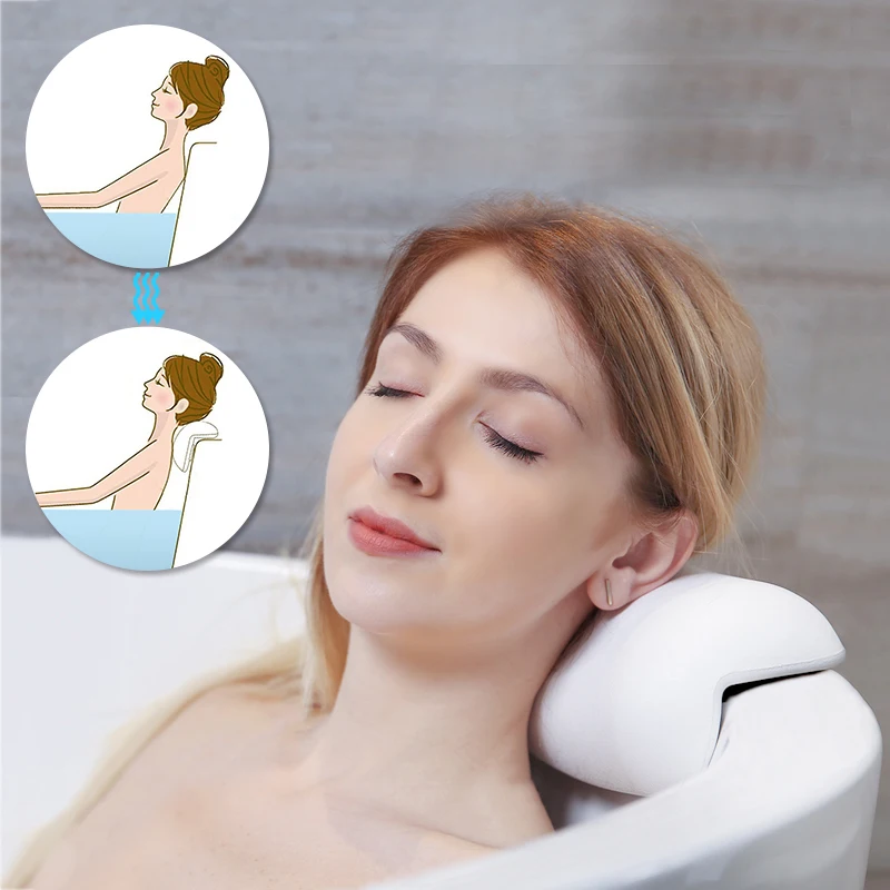 SPA Bath Pillow Non-slip  Bathtub Headrest Soft Waterproof Bath Pillows with Suction Cups Easy To Clean Bathroom Accessories images - 6