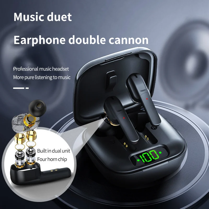 

Double Moving Coil L50 Bluetooth Headset TWS New Trendy Four-Horn Sports Wireless Bluetooth Headset Gaming Bluetooth Headset