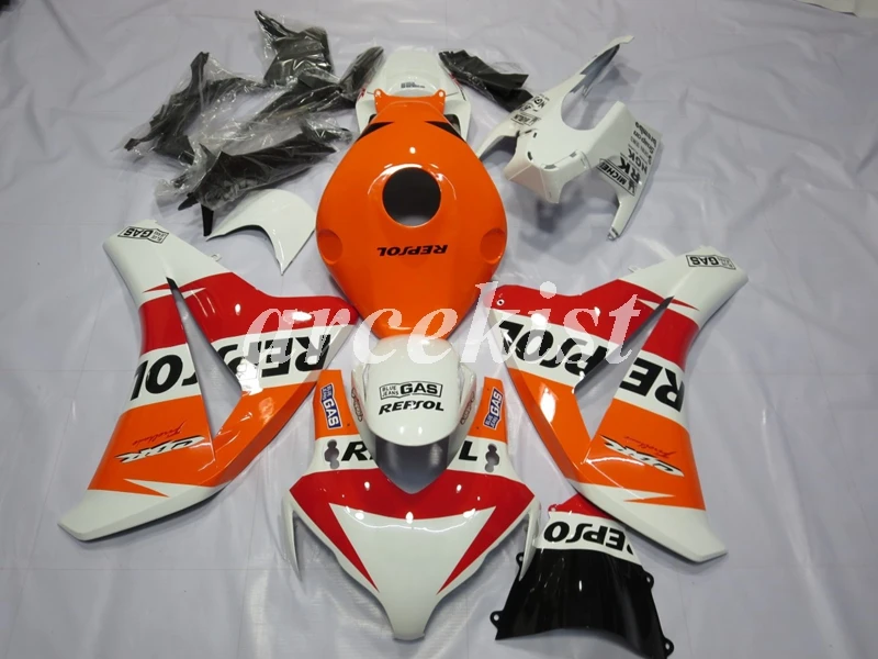 repsol ABS(литьевая форма) Мотоцикл Обтекатели комплект кузова набор подходит для Honda CBR1000RR 2008 2009 2010 2011 красный яркий - Цвет: repsol
