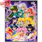 5D мультяшная алмазная живопись Сейлор Мун, полностью круглая Алмазная мозаика, круглая Алмазная вышивка, вышивка крестиком, алмазная живопись