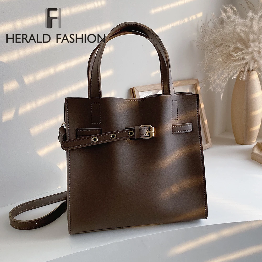 

2020 Winter Solid Color Women Handbag Fashion Retro Soft Leather Travel Shoulder Bag High Capacity Casual Lady Shopping Bag