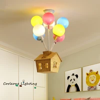 cartoon pendant lights balloon flying house hanging lamp children room bedroom livin groom decor lights modern led pendant light