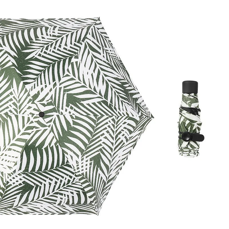 Bamboo leaves(5fold) DMBRELLA небольшой Зонт складывающийся в карман для дождя женский подарок для мужчин Мини зонтик для девочек анти-УФ водонепроницаемый портативный путешествия DM138 - Цвет: Bamboo leaves(5fold)