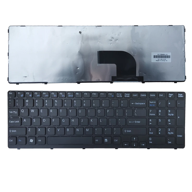 

US Laptop Keyboard FOR sony vaio SVE1511V1R SVE15115YC SVE151C11M SVE151E11T SVE15115YCB SVE15115YCP with black frame
