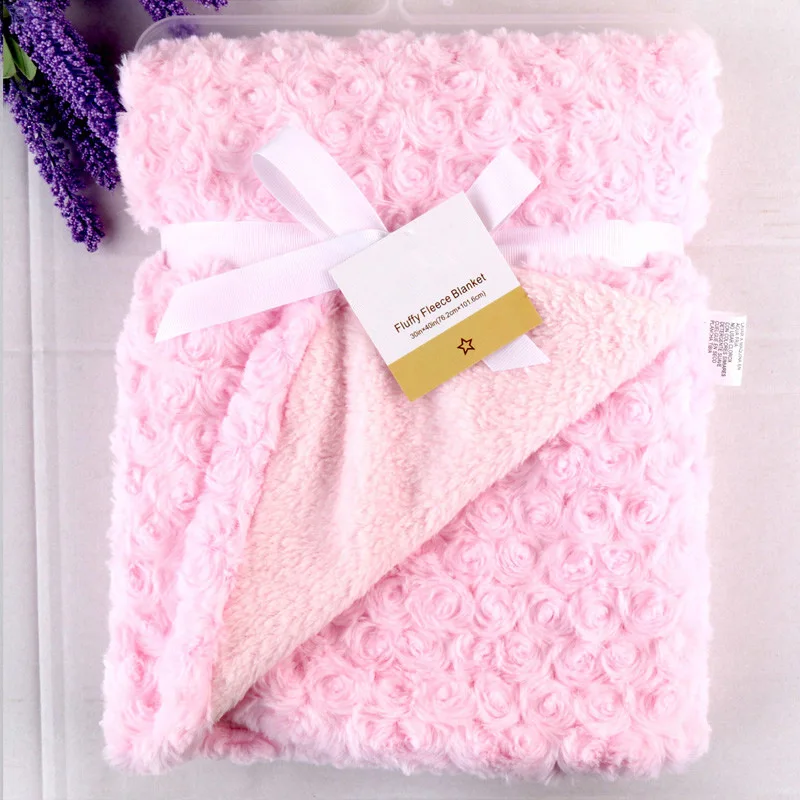 Coral Fleece Blanket Fashion Brand Winter Newborn Swaddle Wrap Soft Baby Boys Bedding Infant Bebe Girls Anais Sleeping Bags