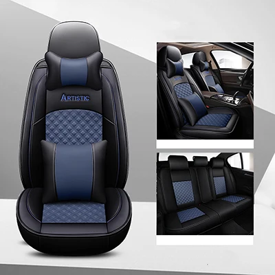 5D кожаный чехол для автомобильного сиденья honda civic accord подходит для CRV XRV HRV INSPIRE Odyssey Jazz City crosstour crider все модели - Название цвета: black blue pillow