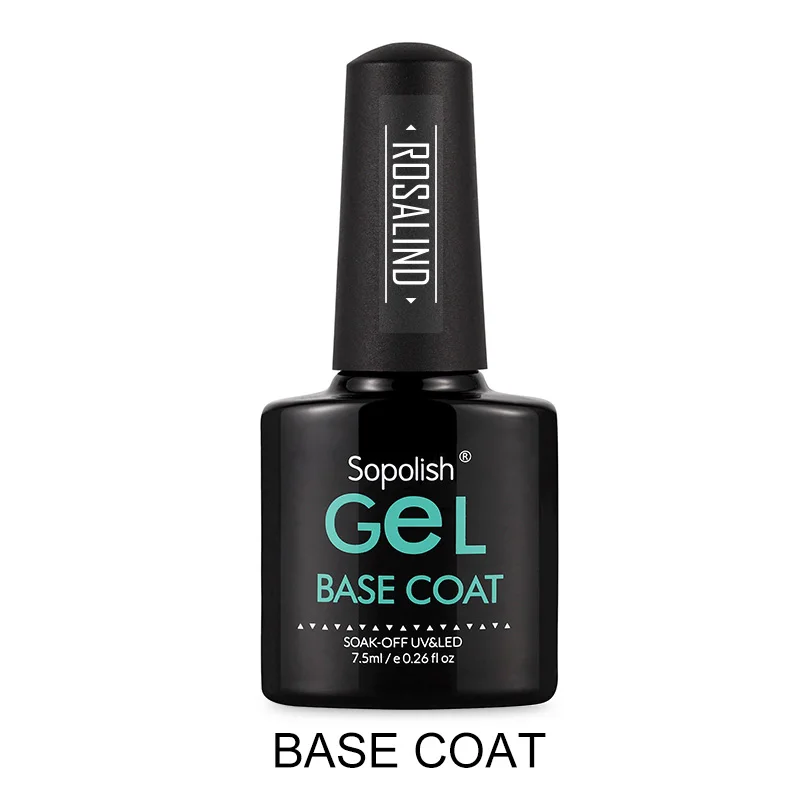 Base Coat ROSALIND УФ-гель для ногтей основа верхнее покрытие Гибридный лак 7,5 мл цветной маникюр, Полировка Ногтей отмачиваемый гель полуперманентный лак - Цвет: Base Coat