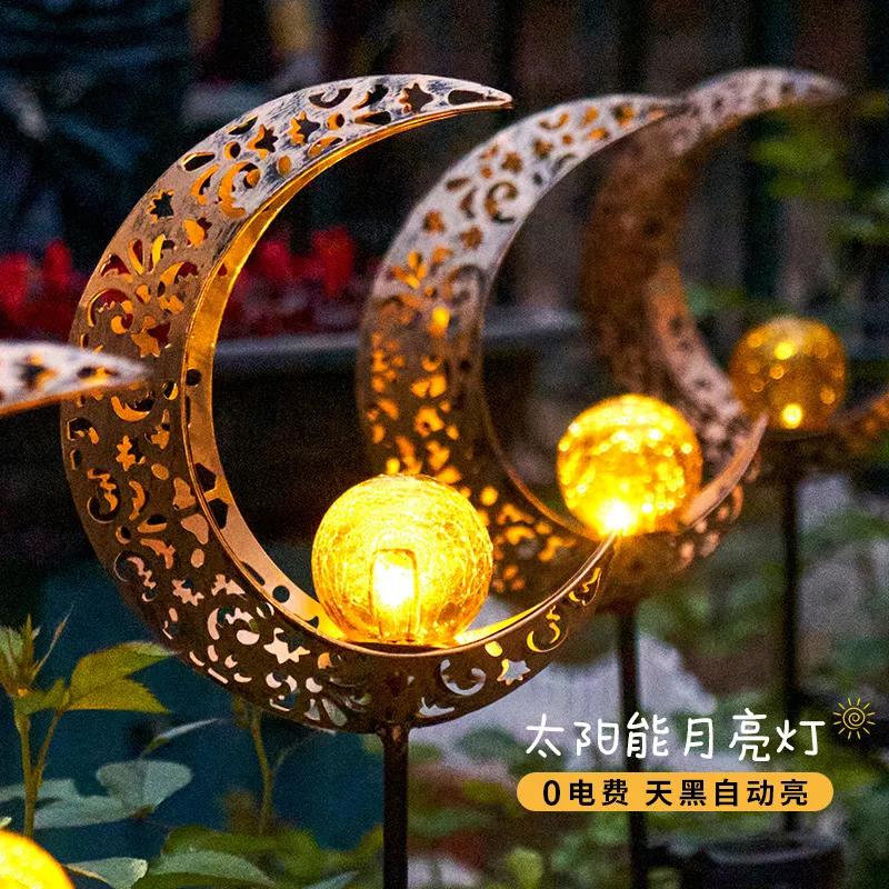 

Новый светодиодный светильник в форме Луны на солнечной батарее, украшение для сада, лампа для газона, патио, уличная водонепроницаесветиль...