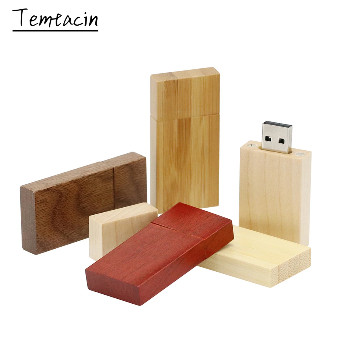 Прямоугольный деревянный флеш накопитель USB Business Office Pendrive 8GB 16GB 32GB 64GB 128GB 256GB Redwood