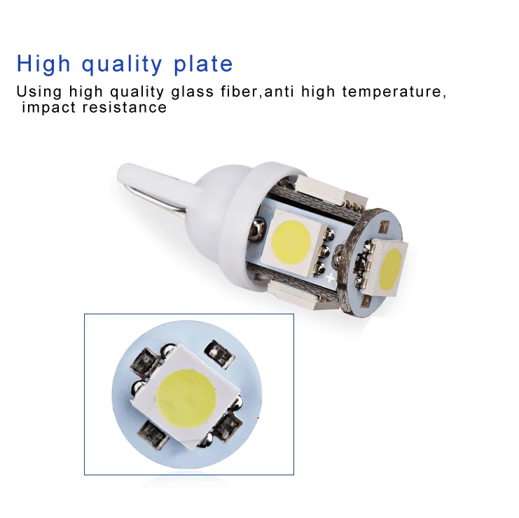 10 шт. Универсальные Автомобильные светодиодные внутренние фонари T10 5 SMD 5050