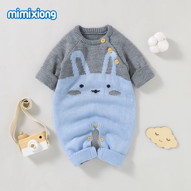 

Комбинезон детский вязаный, осенне-зимний, с пасхальным кроликом