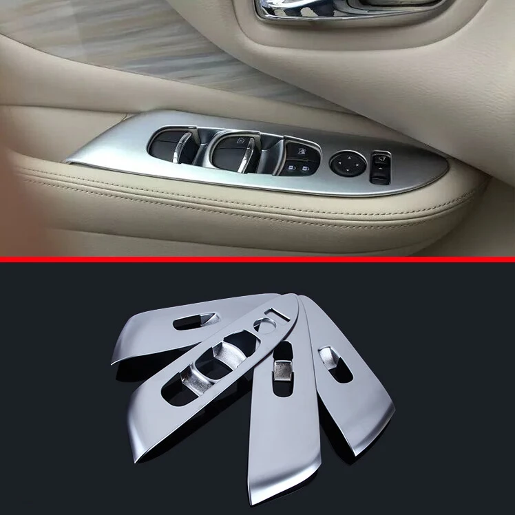 Для Nissan MURANO 2015 2017 АБС пластик жемчуг хромированный Внутренняя дверь окно