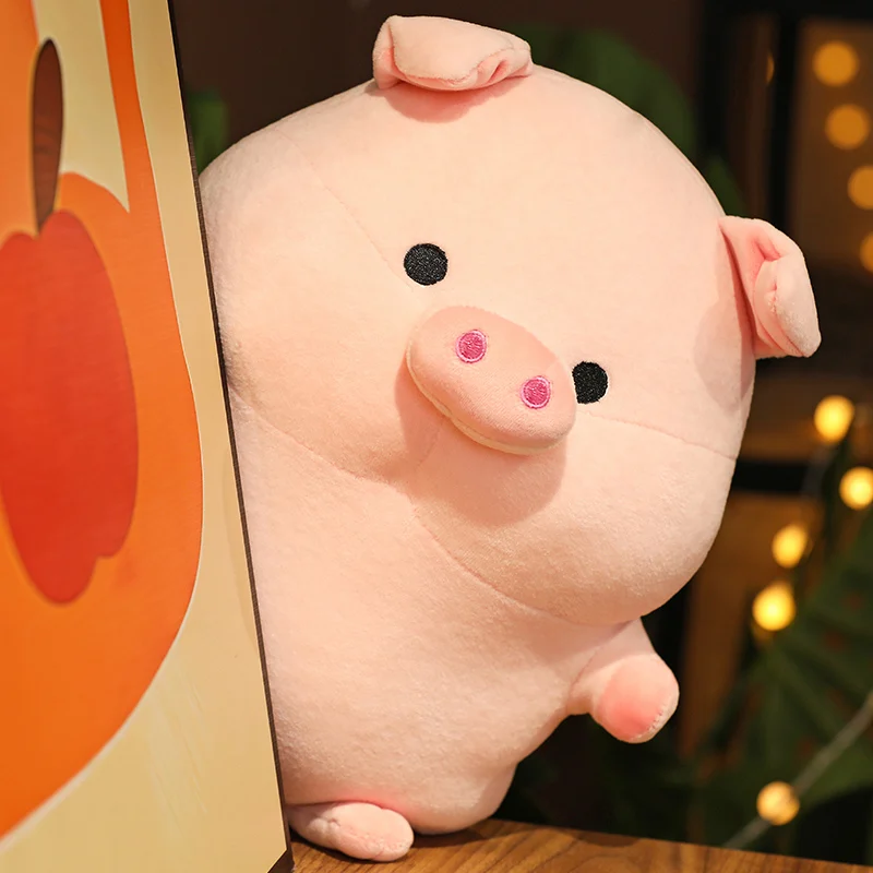 Милые игрушки-плюшевые свиньи Kawaii в розовом цвете, мягкие, наполненные животные, большие плюшевые куклы для украшения дома на Рождество для детей.