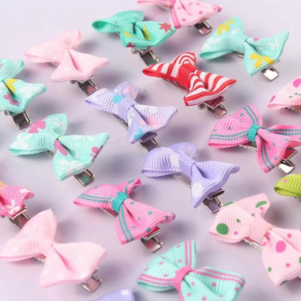 

10pcs/set Baby Colorful Mini Hair Clip Dot Printed Bow Hair Accessories Hair Decoration Hair Baby Pin Clip Kids Newbo D2B4