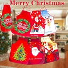 Фартуки рождественские для женщин и мужчин, красные фартуки с Санта-Клаусом для приготовления пищи на кухне и в домашних условиях, 1 шт.