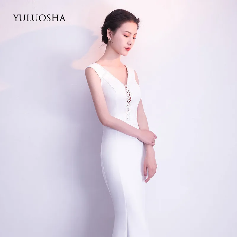 YULUOSHA Длинные вечерние платья с блестками и поясом женское вечернее платье