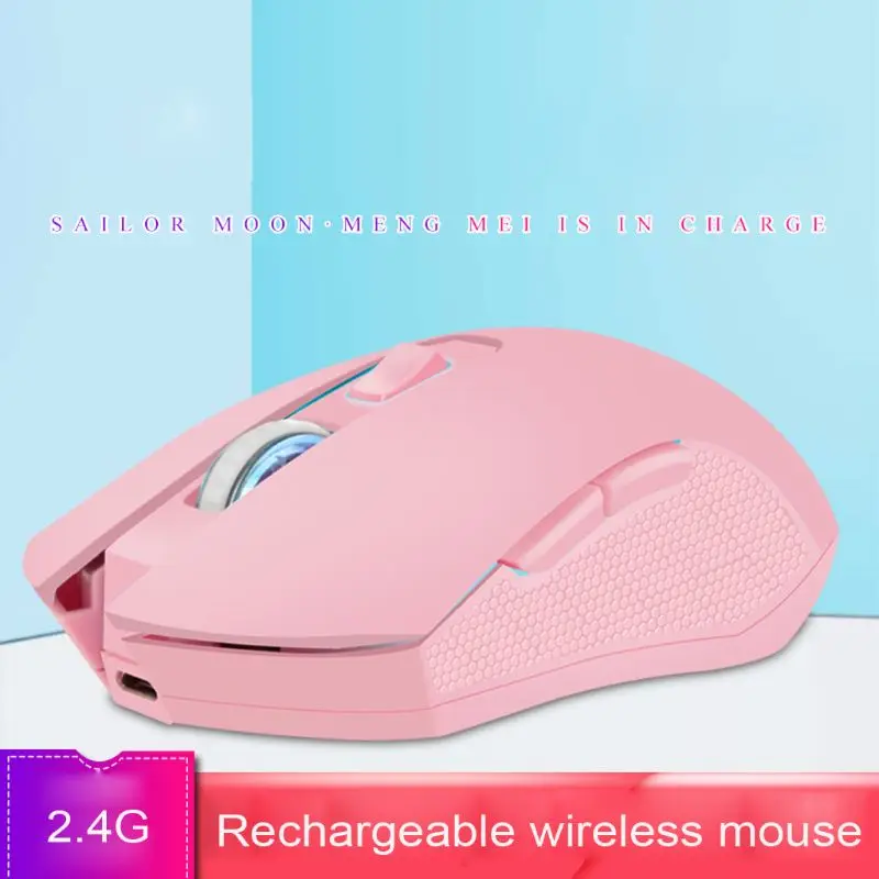 

Rechargeable Pink Girl Silent LED Optical Game Mice 1600DPI 2.4G USB Wireless Mouse for PC Laptop Desktop Computer