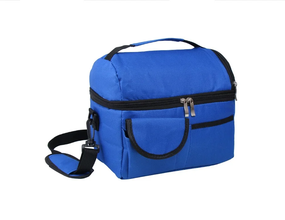 Портативный 8L толстый двойной Термосумка для пищи Coolbag для работы пикника путешествия взрослых детей еда контейнер для еды сумки для хранения - Цвет: Dark Blue